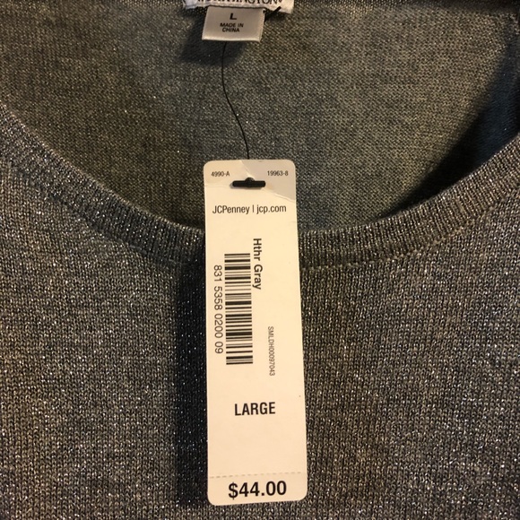 NWT, Sz. L, Worthington Silver & Grey Sweater 💥 - Picture 2 of 5